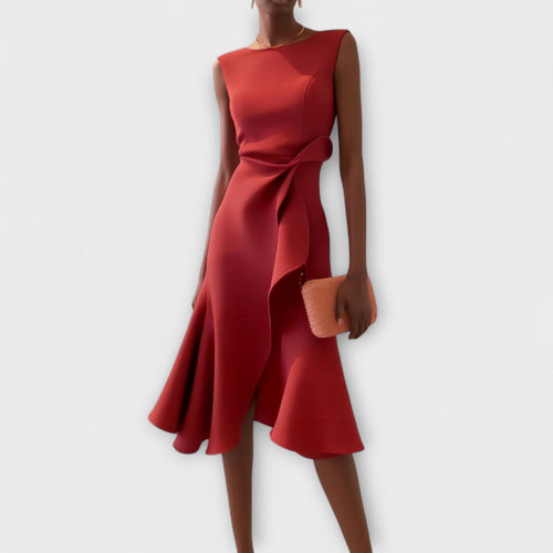 Juliette – Vestido midi asimétrico drapeado