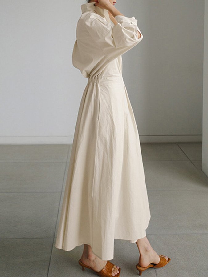 Clémence™ | Vestido midi abotonado